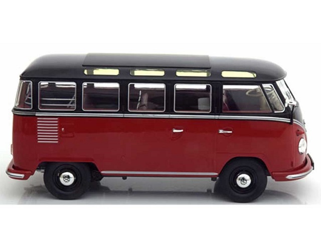 Volkswagen T1 Samba Zwart/Rood 1:18 Limited Edition 1 van 1500