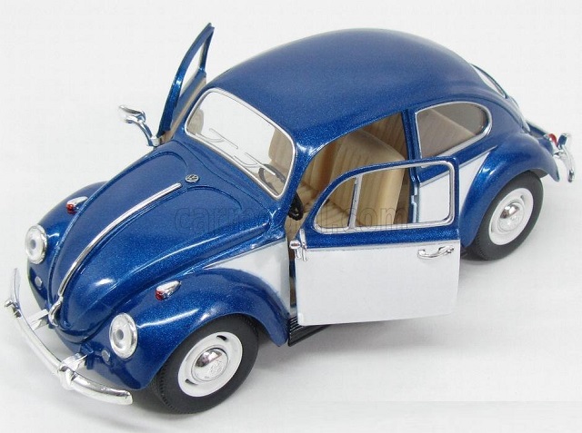 Egyptische Ter ere van wimper Volkswagen classic beetle, Blauw/Wit 1967 Kinsmart | KT7002WBW