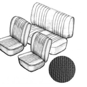 Stoelbekleding kever cabriolet zwart basket
vinyl 8/73>7/76 zonder hoofdsteun