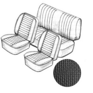Stoelbekleding kever cabriolet zwart basket
vinyl 8/76->  zonder hoofdsteun