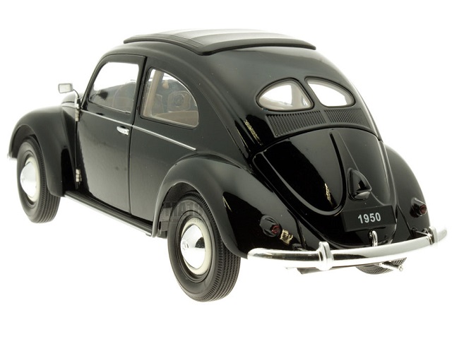 VW Kever bril ragtop 1950 Zwart 1:18
Welly