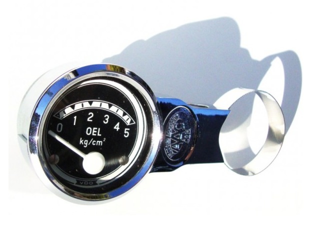 Meterhouder chrome Motometer style 52mm 
montage aan stuurkolom T1/Kever