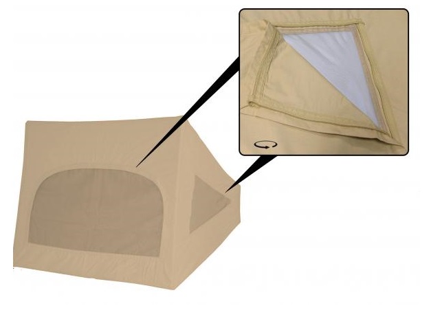 Westfalia tentdoek scharnier voorzijde
T2 8/67->7/74 Beige 3 raam