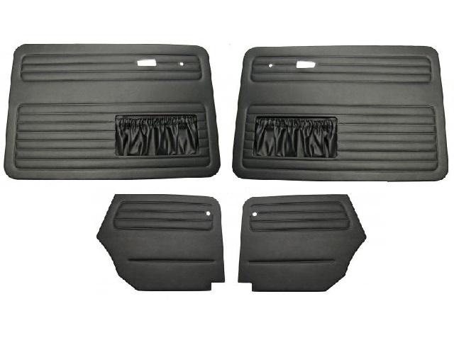 Deurpanelen set zwart met pockets Kever cabrio 4stk
13/1500/1302 8/66->7/72 (met kleine aanpassing ook 1303)