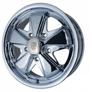 Velg Fuchs verchroomd 4.5x15 ET45
5x130 Kever/KG/VW181/T1